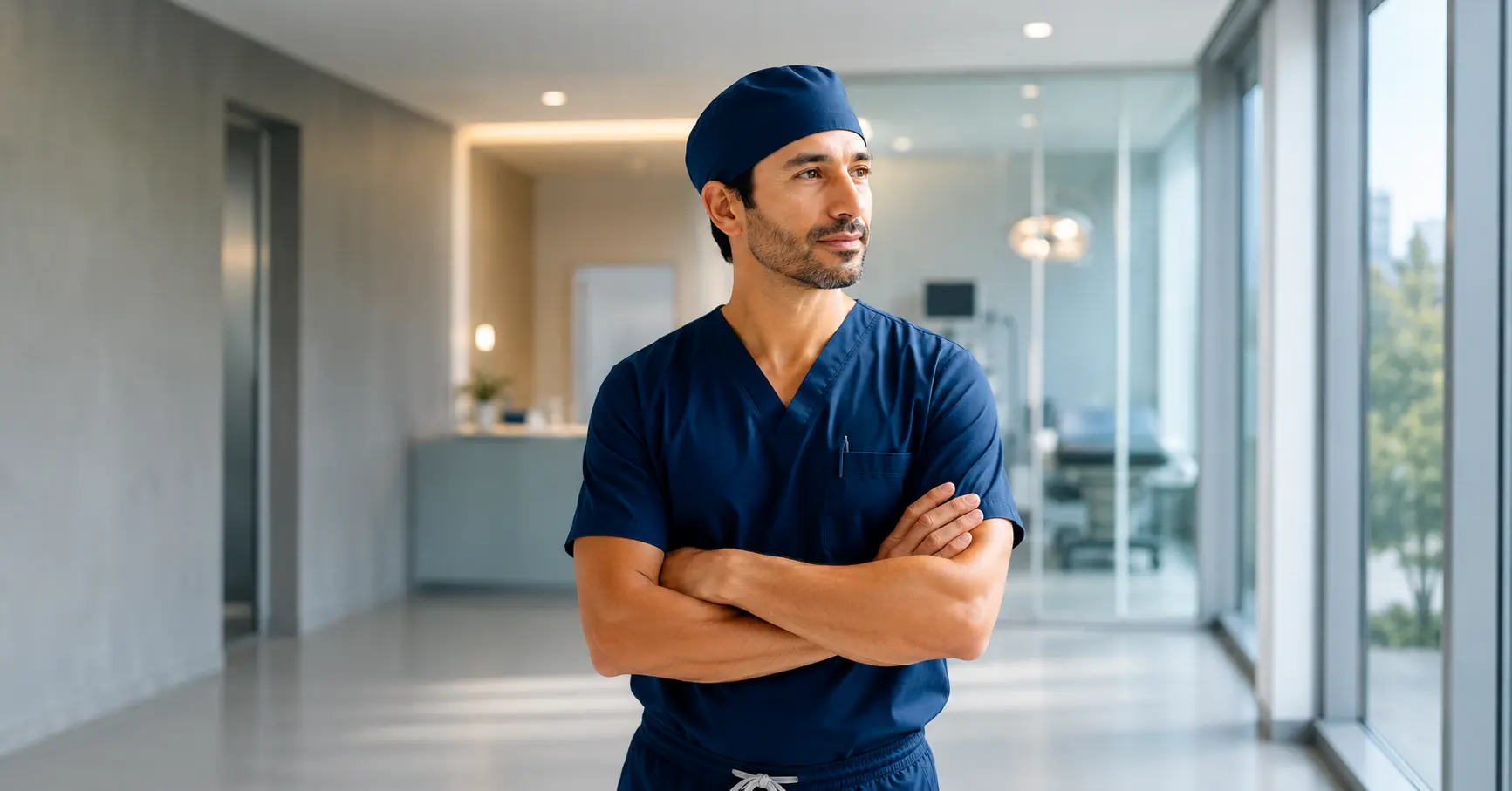 Profesional médico especialista durante su práctica clínica